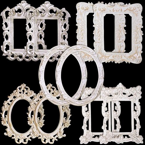 PAGOW 10pcs Vintage Frame Scrapbook Decoration, 5 Styles Relievo Paper Frames, Decorative Photo Frame Paper Craft Supplies for Scrapbooking, Journaling, Card Making, Albums in Kuwait
