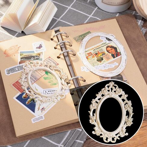 PAGOW 10pcs Vintage Frame Scrapbook Decoration, 5 Styles Relievo Paper Frames, Decorative Photo Frame Paper Craft Supplies for Scrapbooking, Journaling, Card Making, Albums in Kuwait