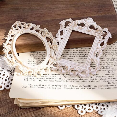 PAGOW 10pcs Vintage Frame Scrapbook Decoration, 5 Styles Relievo Paper Frames, Decorative Photo Frame Paper Craft Supplies for Scrapbooking, Journaling, Card Making, Albums in Kuwait