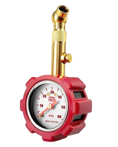 Tire Pressure Gauge – 5–60 PSI Analog Gauge with Pressure Hold, Extended Sealing 360° Swivel Chuck & Dual Protective Shell – Fits All Standard Valve Stems in Saudi Arabia