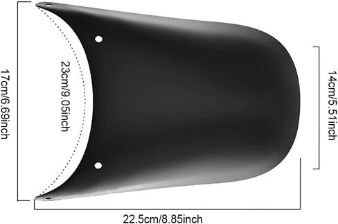 MACHSWON Motorcycle Front Rear Mudguard Fender Extender, Motorbike Extension Wheel Cover Tire Hugger Mud Splash Guard, 22.5*17*14 cm/8.85*6.69*5.51 inch, Motorcycle Universal Fit Arc Length 23cm in Kuwait