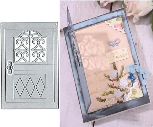 Door Frame Metal Die Cuts Dies Stencil, Door Frame Cutting Dies Cut Stencils DIY Scrapbooking Cards Photo Album Craft Decorative Embossing Paper Dies for Album Card Scrapbooking Making in Kuwait
