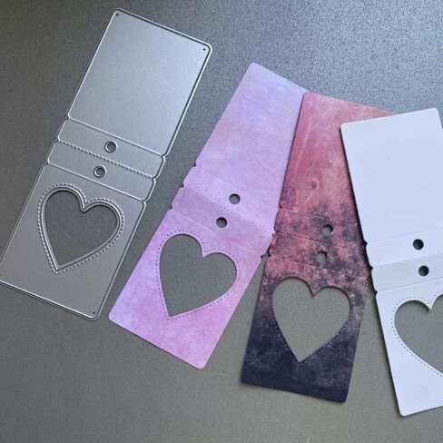 1Pc Silver Label Cutting Dies Tags Metal Heart Shape Die Cuts Hang Tag Embossing Stencils Template Mould for Card Making DIY Paper Crafting in Saudi Arabia
