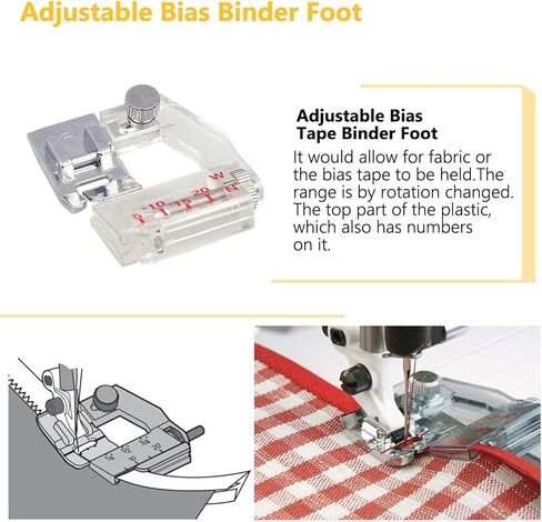 Sewing Machine Presser Feet 3Pcs Rolled Hem Pressure Foot,3Pcs Narrow Rolled Hem Hemmer Presser Feet & Adjustable Guide Presser Foot, Bias Binder Foot Compatible with Singer,Brother,Juki,etc in Kuwait