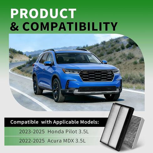 Engine & Cabin Air Filter kit Fit for Honda Pilot 2023-2025, for Acura MDX 2022-2025, Replaces 17220-61A-A00 80292-TF0-G01 in Saudi Arabia