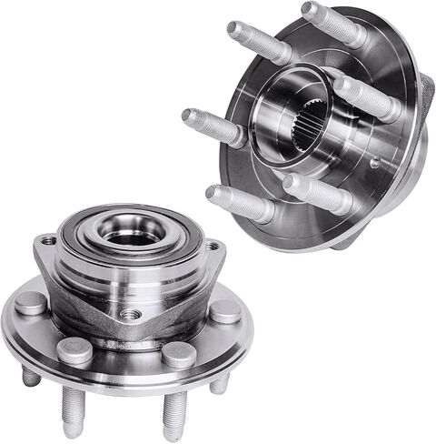 Detroit Axle - Front 4pc Wheel Bearing Hubs Kit for 10-16 Cadillac SRX, 2 Outer Tie Rod Ends 2 Wheel Bearing and Hubs 2010 2011 2012 2013 2014 2015 2016 Replacement in Kuwait