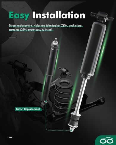 SCITOO Shocks Absorbers, Front Gas Struts Shock Absorber Fit for 1991 1992 1993 1994 1995 1996 1997 1998 1999 Chevy C1500,1992 1993 1994 1995 1996 1997 GMC C1500 Suburban 344265 34983 Set of 2 in Kuwait