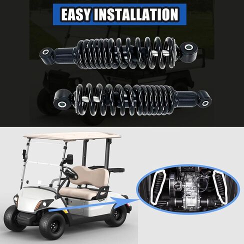 2PCS Golf Cart Rear Shock Absorbers .Compatible with Yamaha Gas and Electric G29 Drive, G22, G20, G19, G16 and G14 Golf Cart Models.Replacement OE for JN4-F2210-00-00, JN3-F2210-00（Black) in Saudi Arabia