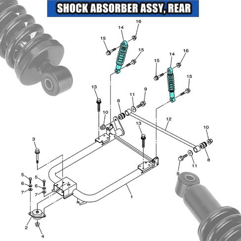 2PCS Golf Cart Rear Shock Absorbers .Compatible with Yamaha Gas and Electric G29 Drive, G22, G20, G19, G16 and G14 Golf Cart Models.Replacement OE for JN4-F2210-00-00, JN3-F2210-00（Black) in Saudi Arabia