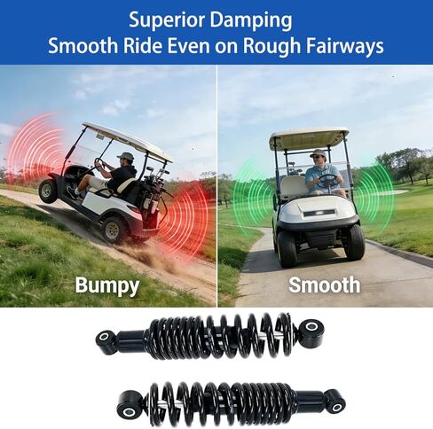 2PCS Golf Cart Rear Shock Absorbers .Compatible with Yamaha Gas and Electric G29 Drive, G22, G20, G19, G16 and G14 Golf Cart Models.Replacement OE for JN4-F2210-00-00, JN3-F2210-00（Black) in Saudi Arabia