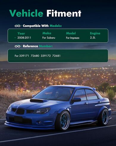 SCITOO - ممتصات الصدمات الأمامية لسوبارو تناسب 2008-2011 لصدمات سوبارو امبريزا 339171 72680 339172 72681 دعامات الصدمات - مجموعة قطعتين in Saudi Arabia