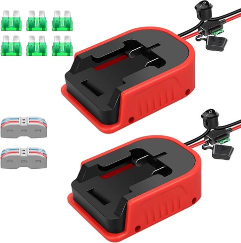 EID 2 Pack for Power Wheel Battery Adapter Fit for Kobalt 24V Battery with Wire Connector, 14 Gauge Wire, 30Amp Fuse and Switch Button, DIY Use for Rc Car, Robotics, Rc Truck, and Work Lights in Saudi Arabia