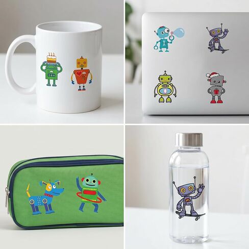 96PCS Cute Robot Temporary Tattoos Pre-Cut Themed Birthday Party Decorations Supplies Favors Cool Funny Science Robotic Gear Up Robots Tattoo Sticker Gifts For Kids Boys Girls School Prizes Carnival in Saudi Arabia