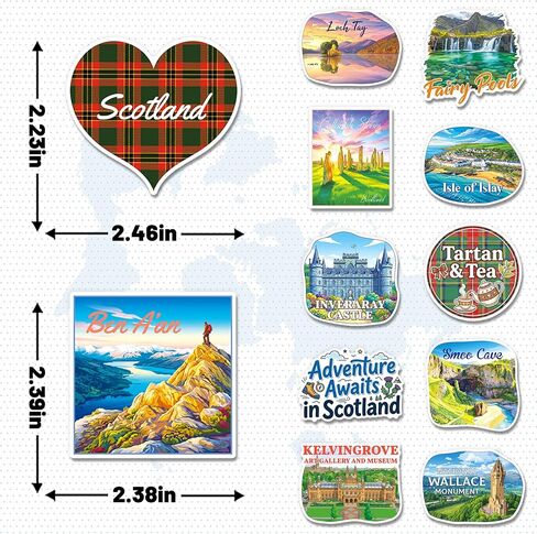 200PCS Scotland Stickers, Waterproof Vinyl Travel Sticker Pack with 100 Unique Designs for Water Bottles Laptops Scrapbooks Journals, Scotland Vacation Decals in Saudi Arabia