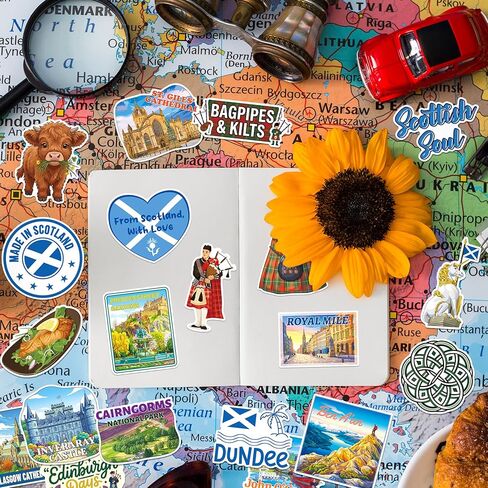 200PCS Scotland Stickers, Waterproof Vinyl Travel Sticker Pack with 100 Unique Designs for Water Bottles Laptops Scrapbooks Journals, Scotland Vacation Decals in Saudi Arabia