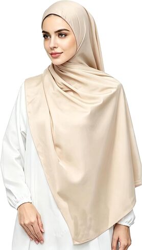 Lina & Lily Luxury Satin Hijab Head Scarf Shawl Wrap for Muslim Women Extra Long in Saudi Arabia