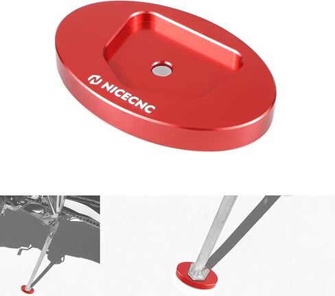 NICECNC Billet Side Stand Foot Pad/Oversized Kick Stand Pad Compatible with Beta 125-500 RR/RS/RR-S 2013-2019, XTrainer 300 2015-2019, See Fitment, Red in Kuwait