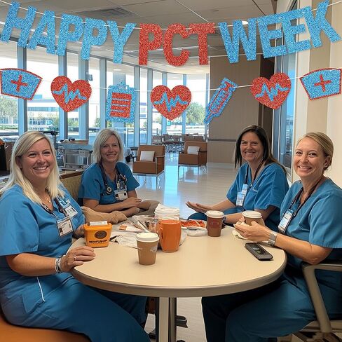 Happy PCT Week Banner - No DIY PCT Week Decorations Patient Care Technician Party Decor For Appreciation Gifts Glitter in Saudi Arabia