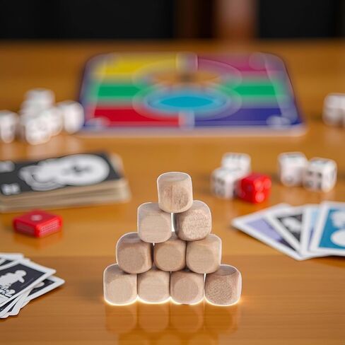 10 Pcs Wooden Blank Dice, 6 Sided DIY Graffiti Dice, Round Corner, 1.8cm in Saudi Arabia