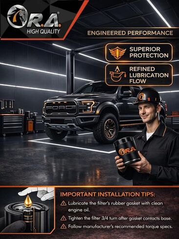 RA-4386 High Performance Engine Oil Filter Compatible With Toyota Camry, Corolla, RAV4, Prius, Highlander, Tacoma, Tundra, Lexus NX RX ES UX & Scion tC in Saudi Arabia