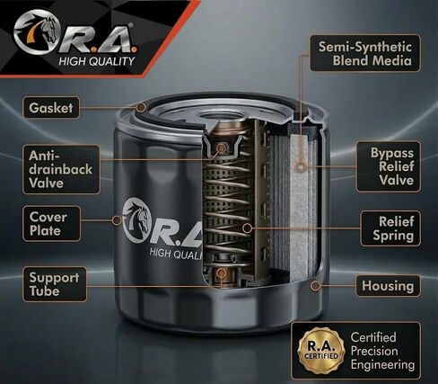 RA-4386 High Performance Engine Oil Filter Compatible With Toyota Camry, Corolla, RAV4, Prius, Highlander, Tacoma, Tundra, Lexus NX RX ES UX & Scion tC in Saudi Arabia