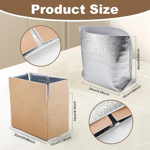 10 Pack Double Insulated Shipping Boxes, Reusable Shipping Box with Aluminum Foil Liner, Thermal Insulation Cold Pack Mailing Boxes with Insulated Bags for Frozen Food, 9.1 x 5.1 x 6.3 Inch in Saudi Arabia