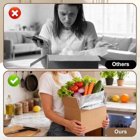 10 Pack Double Insulated Shipping Boxes, Reusable Shipping Box with Aluminum Foil Liner, Thermal Insulation Cold Pack Mailing Boxes with Insulated Bags for Frozen Food, 9.1 x 5.1 x 6.3 Inch in Saudi Arabia