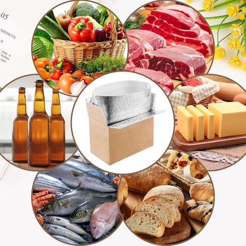 10 Pack Double Insulated Shipping Boxes, Reusable Shipping Box with Aluminum Foil Liner, Thermal Insulation Cold Pack Mailing Boxes with Insulated Bags for Frozen Food, 9.1 x 5.1 x 6.3 Inch in Saudi Arabia