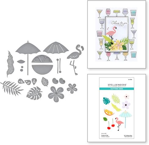 قالب Spellbinders S4-1336 Tropical Flair المحفور من مجموعة Happy Hour in Kuwait