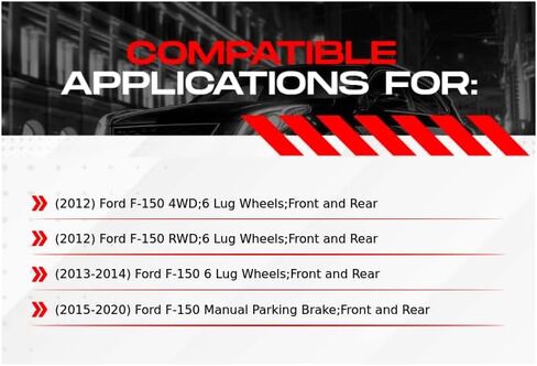 مجموعة الفرامل الأمامية والخلفية R1 Concepts تناسب 2012-2020 Ford F-150 | وسادات الفرامل شبه المعدنية ودوارات الفرامل المشقوقة المحفورة| 14.0 بوصة في الأمام و14.0 بوصة في الخلف in Kuwait