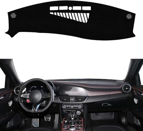 Dashboard Cover Fit for Alfa Romeo Giulia 2017-2026,Dash Cover Pad,Custom Faux Suede/Non-Slip/Red line in Saudi Arabia
