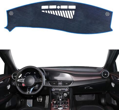 Dashboard Cover Fit for Alfa Romeo Giulia 2017-2026,Dash Cover Pad,Custom Faux Suede/Non-Slip/Red line in Saudi Arabia