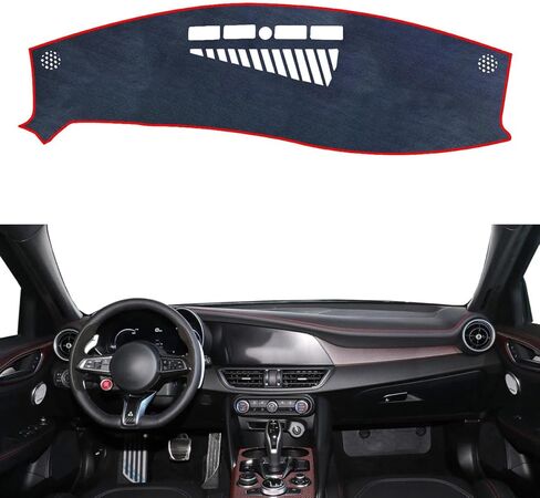 Dashboard Cover Fit for Alfa Romeo Giulia 2017-2026,Dash Cover Pad,Custom Faux Suede/Non-Slip/Red line in Saudi Arabia
