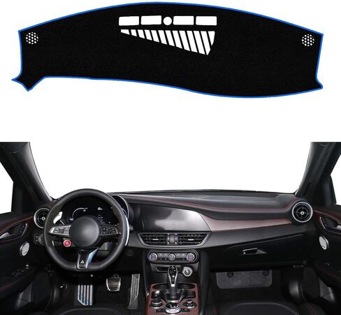 Dashboard Cover Fit for Alfa Romeo Giulia 2017-2026,Dash Cover Pad,Custom Faux Suede/Non-Slip/Red line in Saudi Arabia