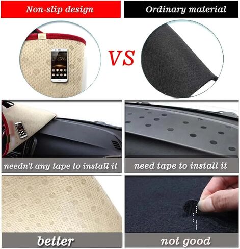 Fit for Honda Vezel 2014-2018,Dash Cover,Dash Mat,Dashboard Cover,Black Car Dashboard Cover Nonslip Mat Carpet,Car Accessories in Saudi Arabia