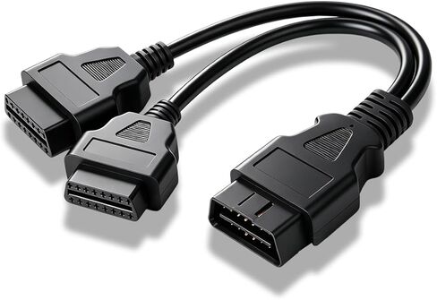 1 PC OBD2 Splitter, 1 Male to 2 Female 16-pin Y-shaped Extension Cable, Plug and Play Diagnostic Adapter, Universal for Most Vehicles (Black) in Saudi Arabia