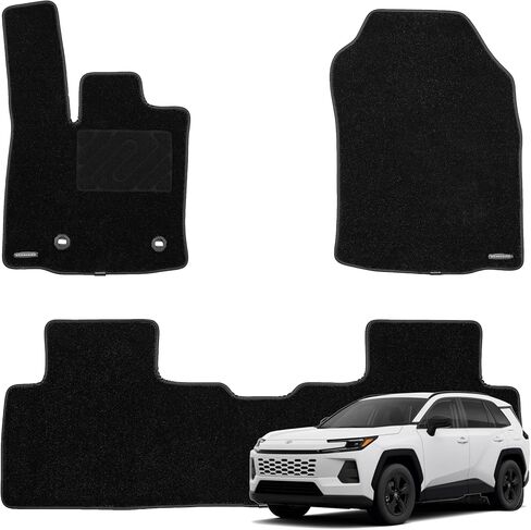 WENNEBIRD Superior Carpet Floor Mats for 2026 Toyota RAV4 (Not for 2025 & Plug-in Hybird), 0.6-Inch Ultra-Thick, Noise-Reducing, All-Weather Waterproof Anti-Slip – 3-Pc Set in Saudi Arabia
