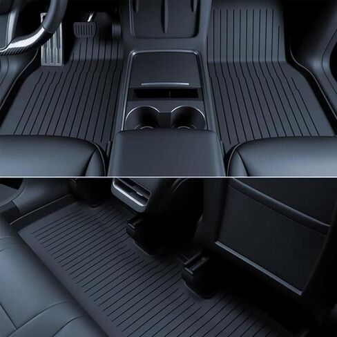 All Weather Floor Mat Compatible for Tesla Model 3 2025 2024 2023 2022 2021，2024 2025 Highland Floor Mats Set (6 Pieces) Heavy Duty Accessories,Black in Saudi Arabia