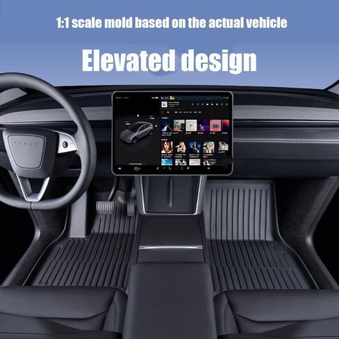 All Weather Floor Mat Compatible for Tesla Model 3 2025 2024 2023 2022 2021，2024 2025 Highland Floor Mats Set (6 Pieces) Heavy Duty Accessories,Black in Saudi Arabia