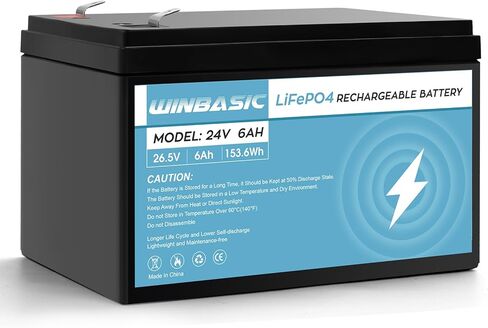 بطارية 24V 6Ah LiFePO4 LF8011، 25.6V 179.2Wh بطاريات ليثيوم فوسفات الحديد القابلة لإعادة الشحن، مكتشف الأسماك، طاقة شمسية صغيرة، تخييم، راديو HAM، عجلات كهربائية in Kuwait