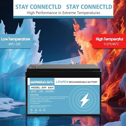 بطارية 24V 6Ah LiFePO4 LF8011، 25.6V 179.2Wh بطاريات ليثيوم فوسفات الحديد القابلة لإعادة الشحن، مكتشف الأسماك، طاقة شمسية صغيرة، تخييم، راديو HAM، عجلات كهربائية in Kuwait