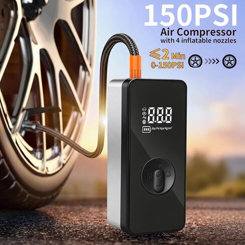 Jump Starter with Air Compressor,14.8V 8000A Peak Portable Car Battery Jump Starter Jump Box,150PSI Car Air Pump Tire Inflator Battery Charger with LED Light, LCD Display in Saudi Arabia