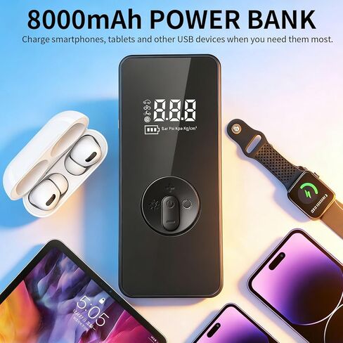 Jump Starter with Air Compressor,14.8V 8000A Peak Portable Car Battery Jump Starter Jump Box,150PSI Car Air Pump Tire Inflator Battery Charger with LED Light, LCD Display in Saudi Arabia
