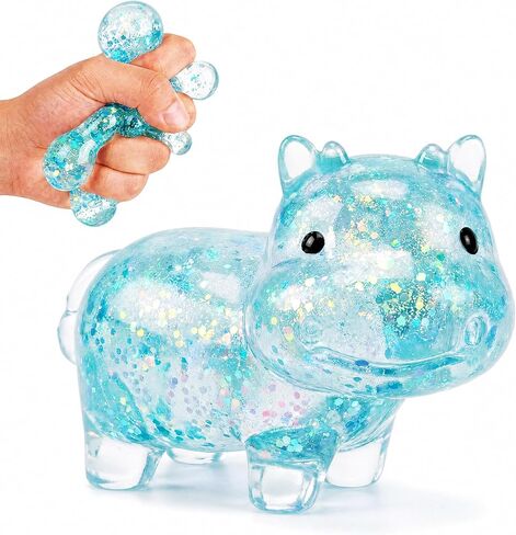 1Pcs Squishy Cow Stress Balls for Adults and Kids Cute Malt Sugar Filled Sensory Fidget Toy Animal Stress Relief Cow Toys Stretchy Squeeze Toys for Birthday Party Gift and Christmas (Blue) in Saudi Arabia