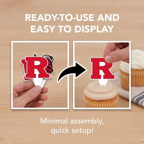 Desert Cactus Rutgers University Cupcake Topper and Cake Toppers Set - Scarlet Knights 25 Pcs Party Supplies, Decorations and Favors in Kuwait