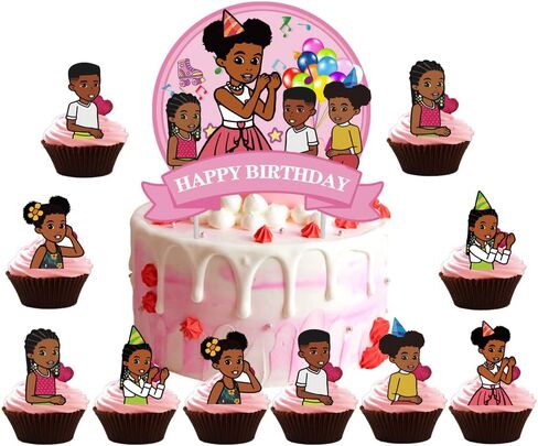 25pcs Children Cake Toppers Cupcake Toppers Cake Decorations,Children Birthday Party Supplies Decorations (8) in Saudi Arabia