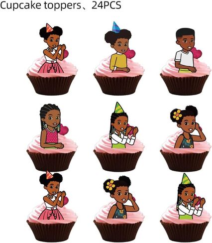 25pcs Children Cake Toppers Cupcake Toppers Cake Decorations,Children Birthday Party Supplies Decorations (8) in Saudi Arabia