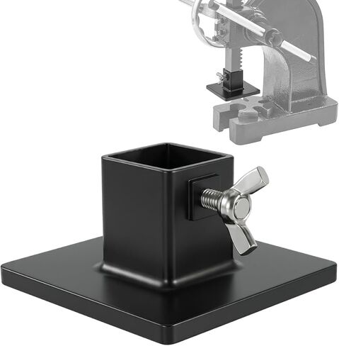 Hand Press Accessory Attachment Foot Compatible with Arbor Press, Metal Platen Stamping Press, with Thumb Screw for Square Ram, Wide Stable Platform Leather Stamping Cutting Tool in Saudi Arabia
