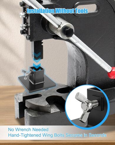 Hand Press Accessory Attachment Foot Compatible with Arbor Press, Metal Platen Stamping Press, with Thumb Screw for Square Ram, Wide Stable Platform Leather Stamping Cutting Tool in Saudi Arabia