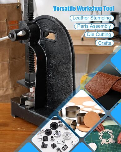 Hand Press Accessory Attachment Foot Compatible with Arbor Press, Metal Platen Stamping Press, with Thumb Screw for Square Ram, Wide Stable Platform Leather Stamping Cutting Tool in Saudi Arabia